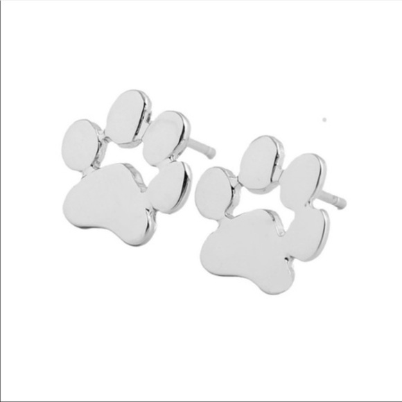 Paw 🐾 Print Silver Stud Earrings 🐶💗 - Picture 4 of 8